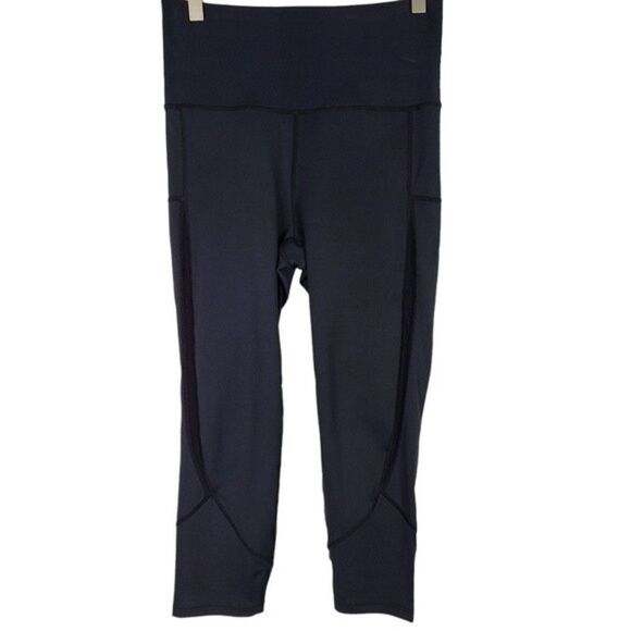 ZYIA Pants Womens 4 Black Light n Luxe Mesh Hi Rise Capri Leggings Active - Picture 2 of 11